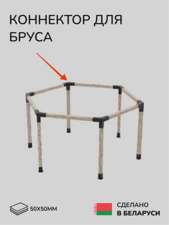 Коннектор для бруса, опора для бруса SCANDINAF TRIO 30 50х50